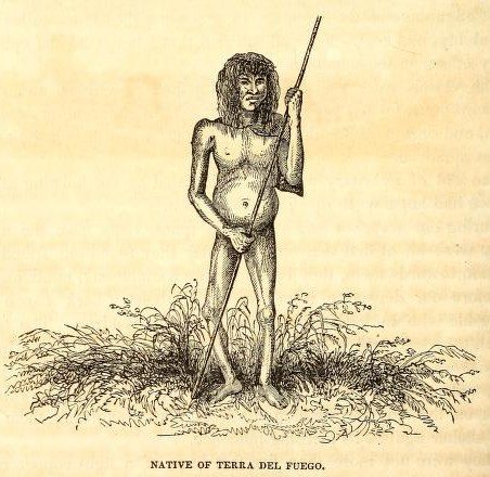 Native Fuegian. Sketched by J. Drayton. Engraved by R. 8. Gilbert.