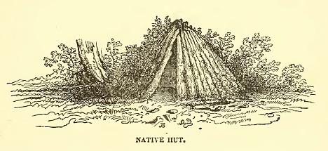 Native Hut. Sketched by J. A. Underwood. U.S.N. Engraved by J. H. Brightly.