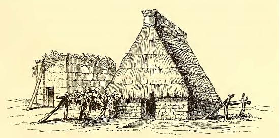 Peasant’s House. Sketched by J. Drayton. Engraved by R. S. Gilbert.