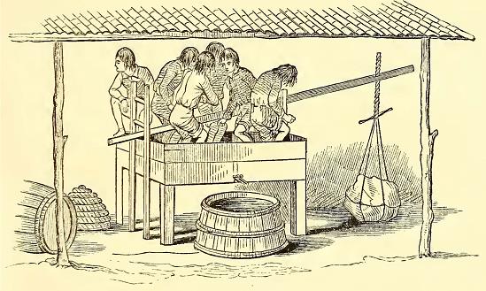 Wine-Press. Sketched by C. Wilkes. U.S.N. Engraved by F. E. Worcester.