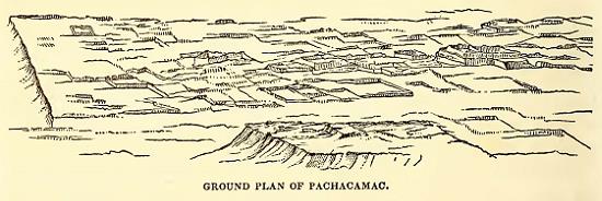 Ground Plan of Pachacamac. Sketched by J. A. Underwood. U.S.N. Engraved by B. F. Childs.