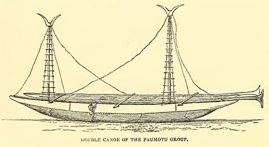 Double Canoe. Sketched by J. Drayton. Engraved by J. J. Butler.