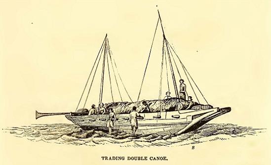 Trading Canoe. Sketched by A. T. Agate. Engraved by J. H. Brightly.