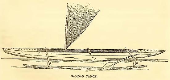 Samoan Canoe. Sketched by J. Drayton. Engraved by R. H. Pease
