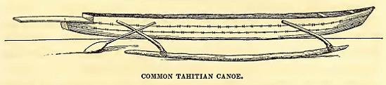 Common Tahitian Canoe. Sketched by J. Drayton. Engraved by R. H. Pease