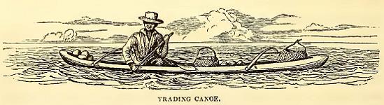 Trading Canoe. Sketched by A. T. Agate. Engraved by R. H. Pease