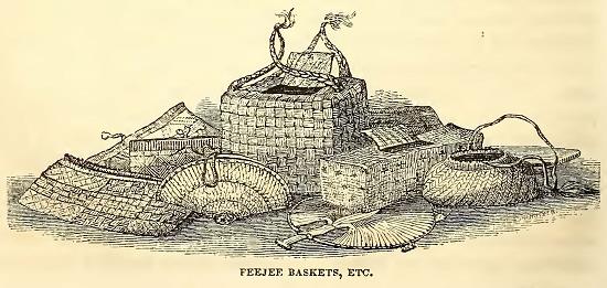 Feejee Baskets, &c. Sketched by A. T. Agate. Engraved by J. J. Butler.