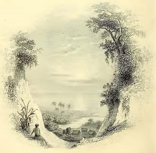 Upper Town, Somu-somu. Drawn by A. T. Agate. Engraved by Smillie and Hinchelwood.