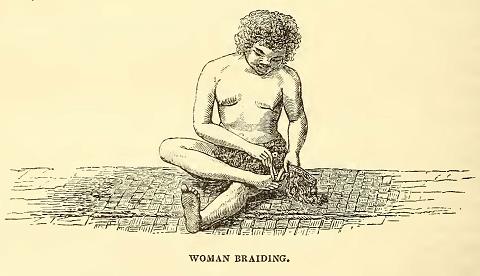 Woman Braiding. Sketched by A. T. Agate.* Engraved by R. S. Gilbert.