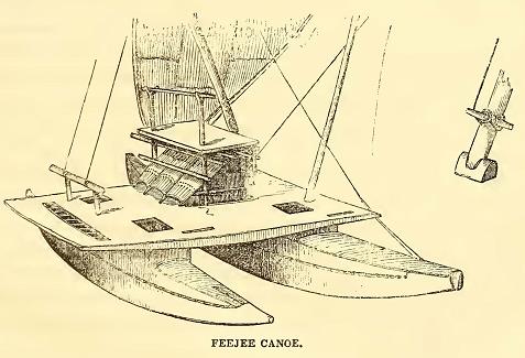 Feejee Canoe. Sketched by A. T. Agate. Engraved by R. S. Gilbert.