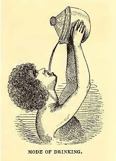 Mode of Drinking. Sketched by J. Drayton. Engraved by R. H. Pease.