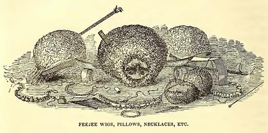 Feejee Wigs, &c. From the Collection. Engraved by J. J. Butler.