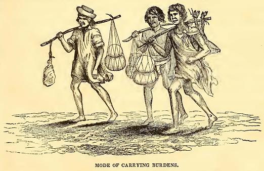 Mode of Carrying Burdens. Sketched by J. Drayton. Engraved by R. H. Pease.