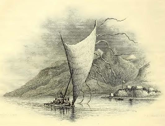 Tanoa's Canoe. Drawn by A. T. Agate. Engraved by J. N. Gimbrede.